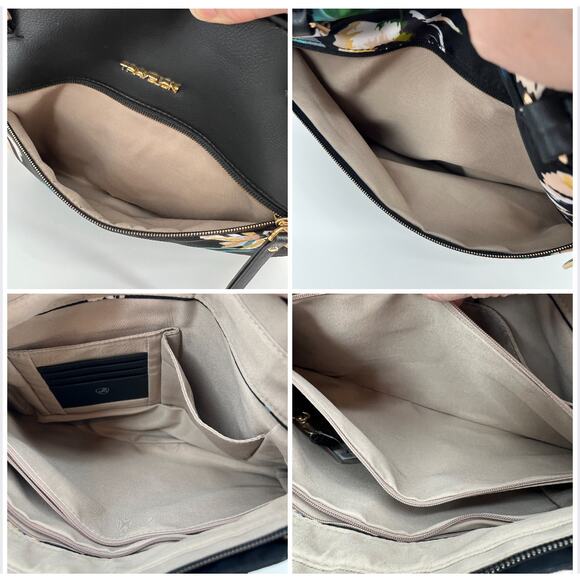 Travelon Anti Theft Addison Tote Bag Midnight Floral Travel 15x11x4 READ Black - Picture 6 of 10